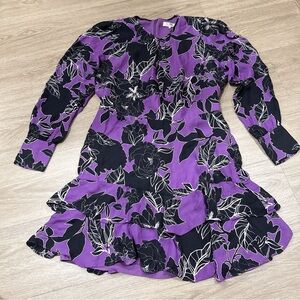 Floral Purple and Black Dress